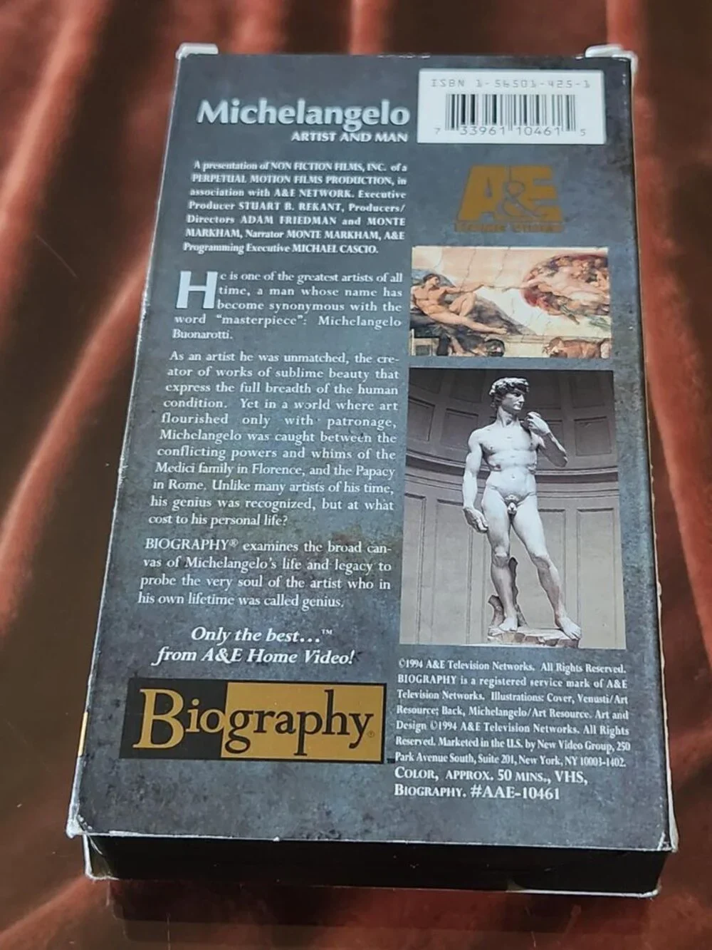 A&E Biography ‐ Michelangelo: Artist and Man ‐ 1994 - VHS